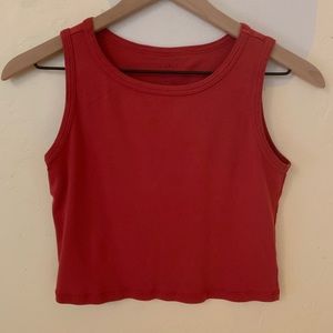 J Galt Red Crop Tank Top